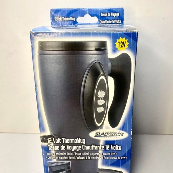 16 oz. Sunforce 12 Volt Thermo Heated Travel Mug- 3 Temperature Settings- New In - Picture 2 of 4
